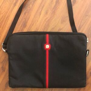 Wenger Black and red laptop Swiss army padded bag case